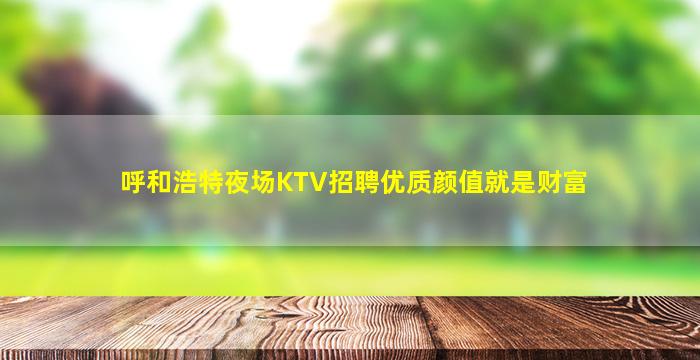 呼和浩特夜场KTV招聘优质颜值就是财富